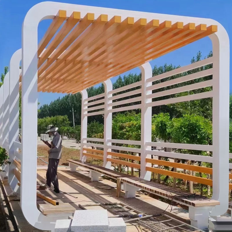 Umělecká pergola z nerezové oceli
